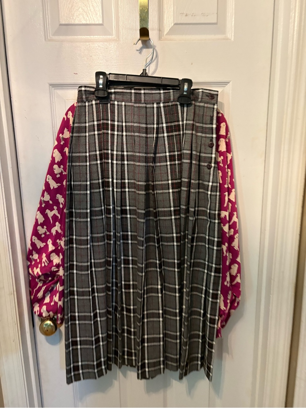 Pendleton Gray Plaid Pleated Skirt